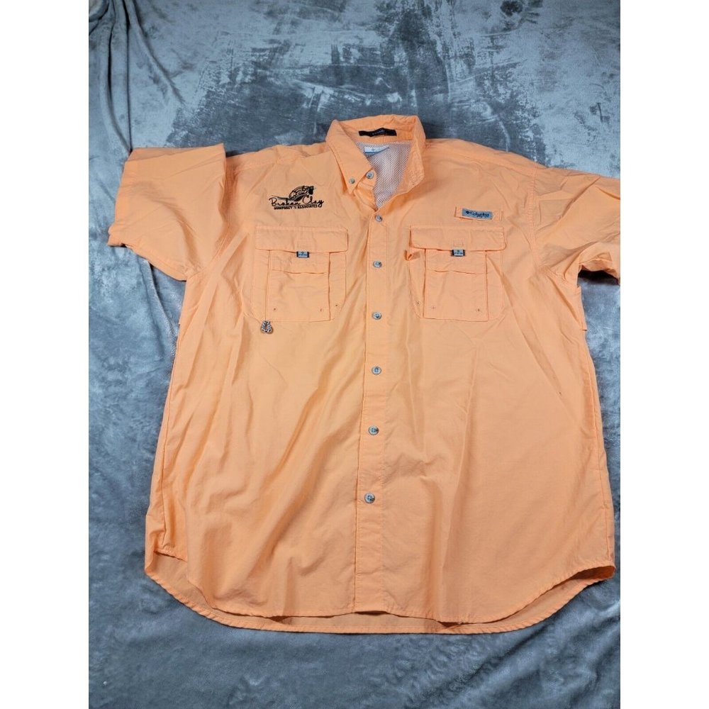 Columbia‎ Bahama PFG Shirt Mens Large Vented Clay shooting embroidered Shirt